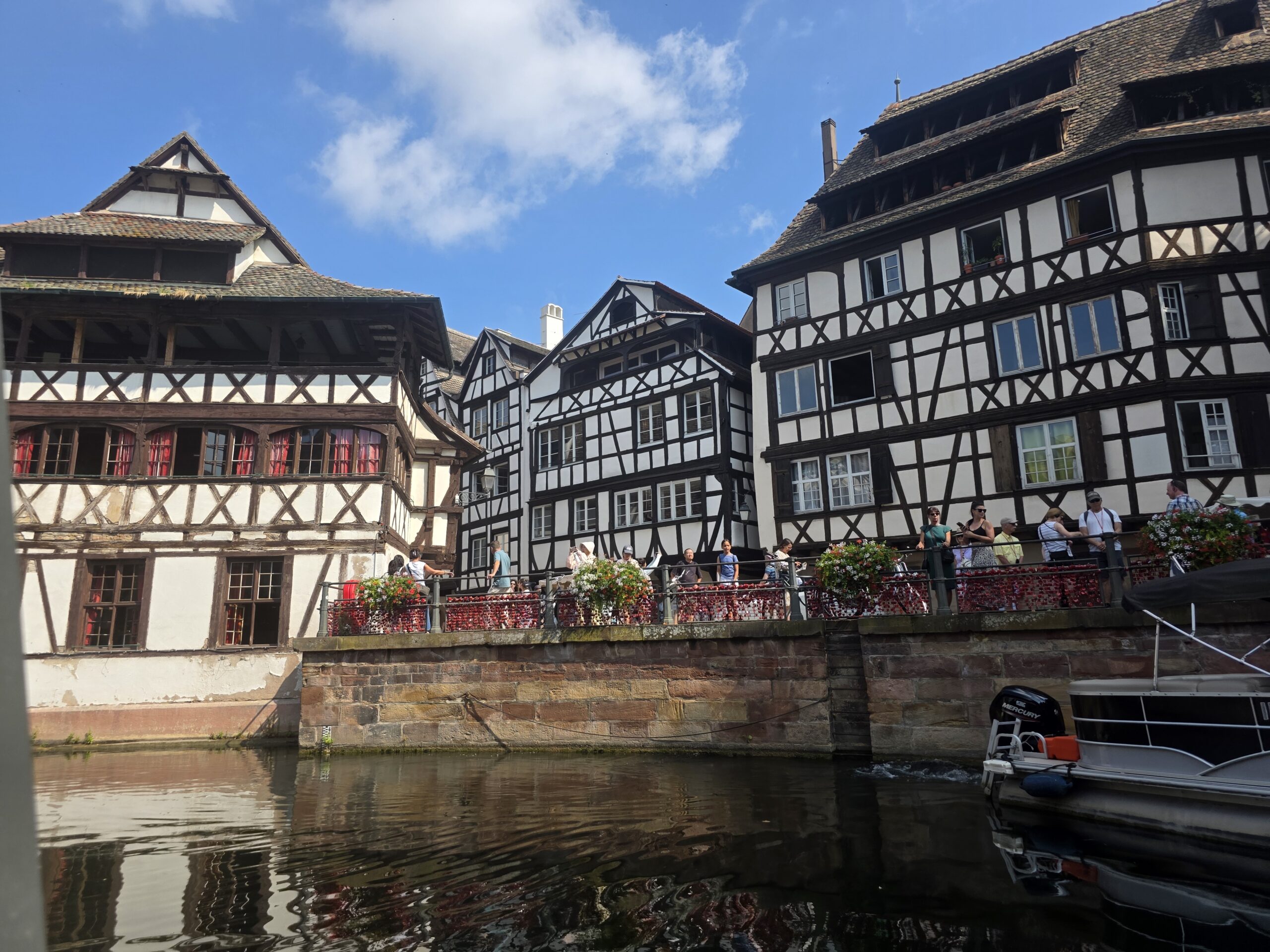 Half-timbered houses along the canals of La Petite France in Strasbourg
