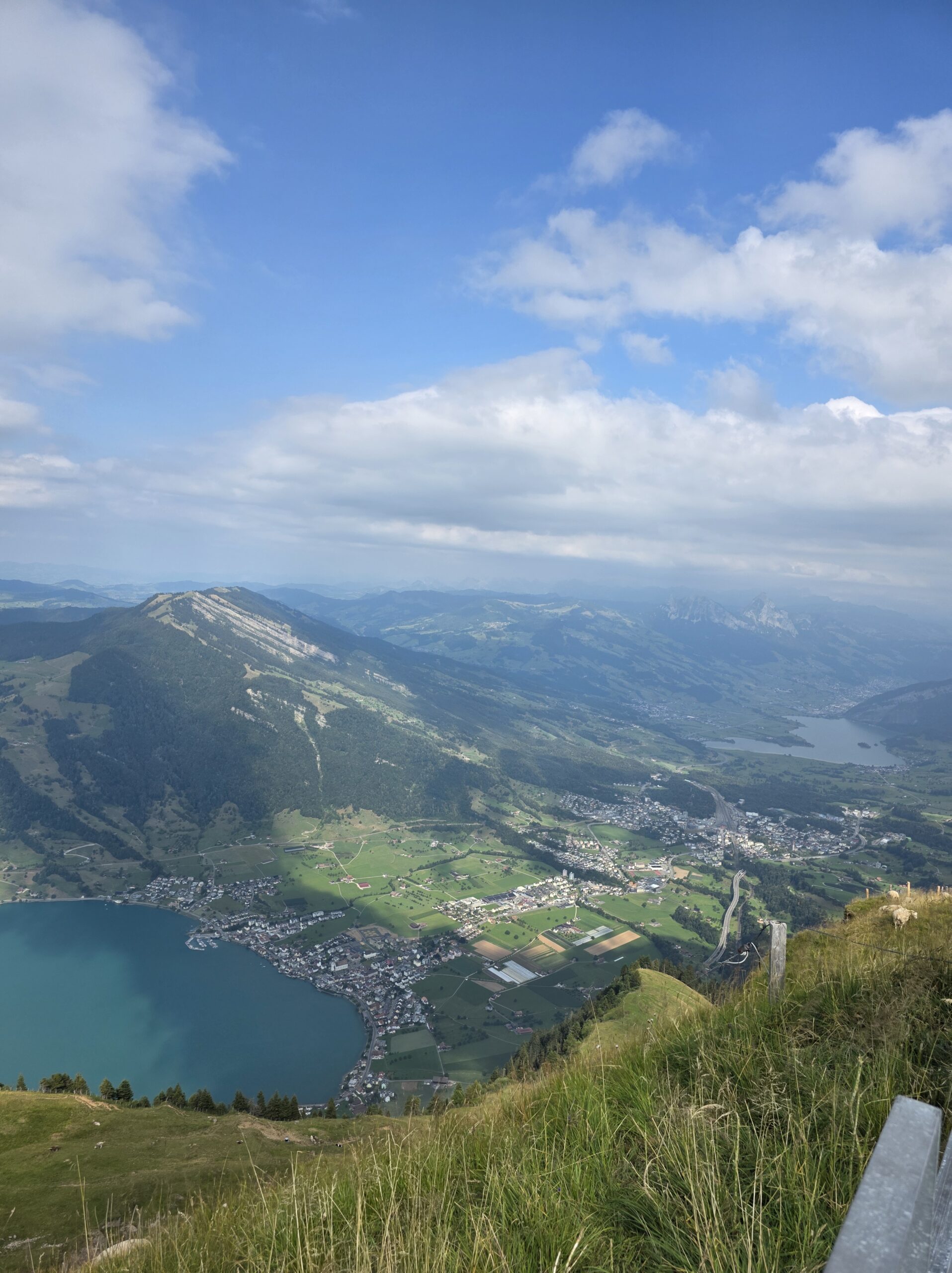 Walking paths and alpine scenery at the top of Mount Rigi, Switzerland