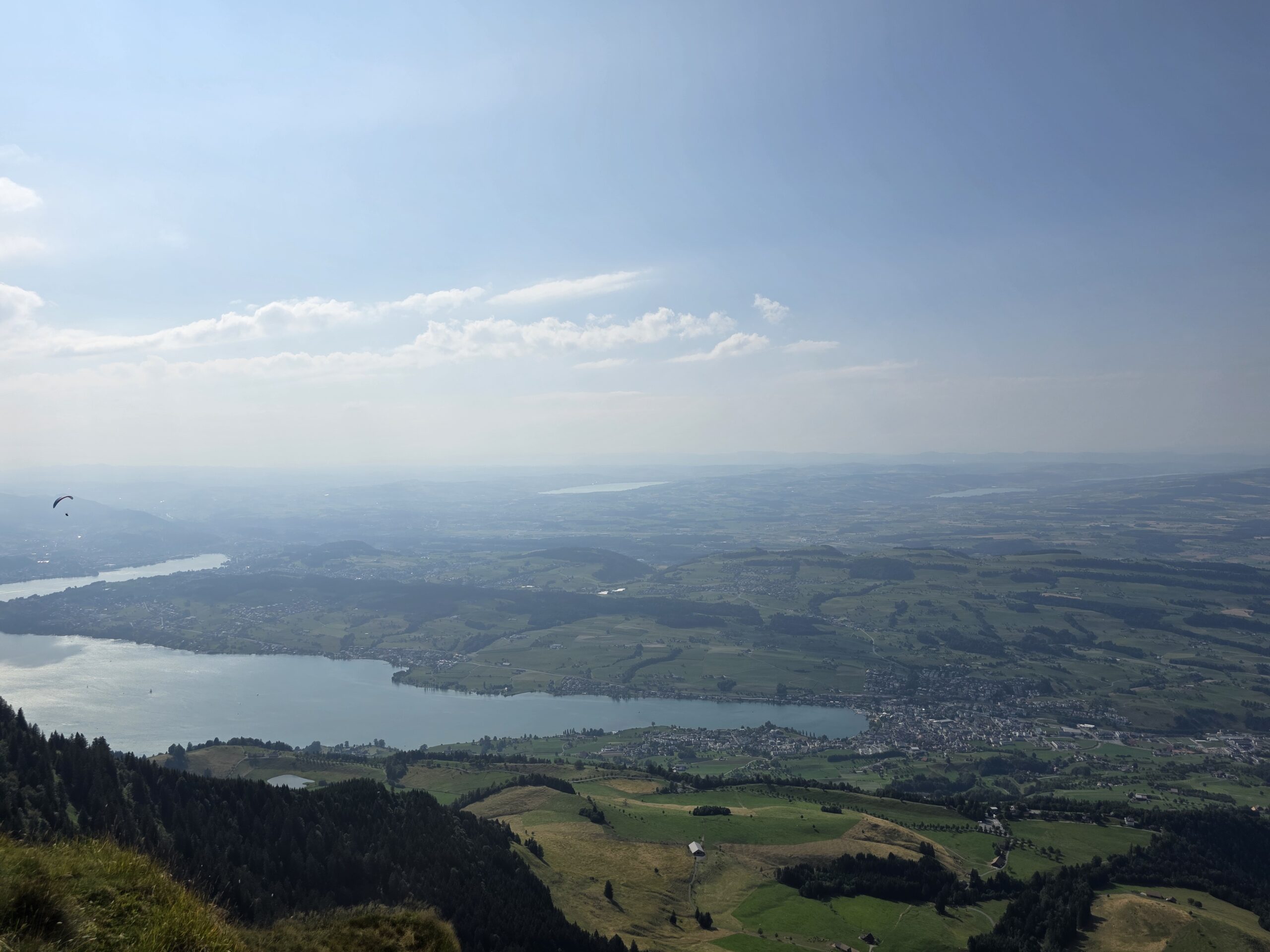The view from the summit of Mount Rigi over the lakes and Alps of central Switzerland